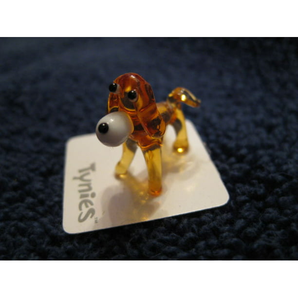 YIP YELLOW DOG TYNIES Tiny Glass Figure Figurines Collectibles NEW 0035 